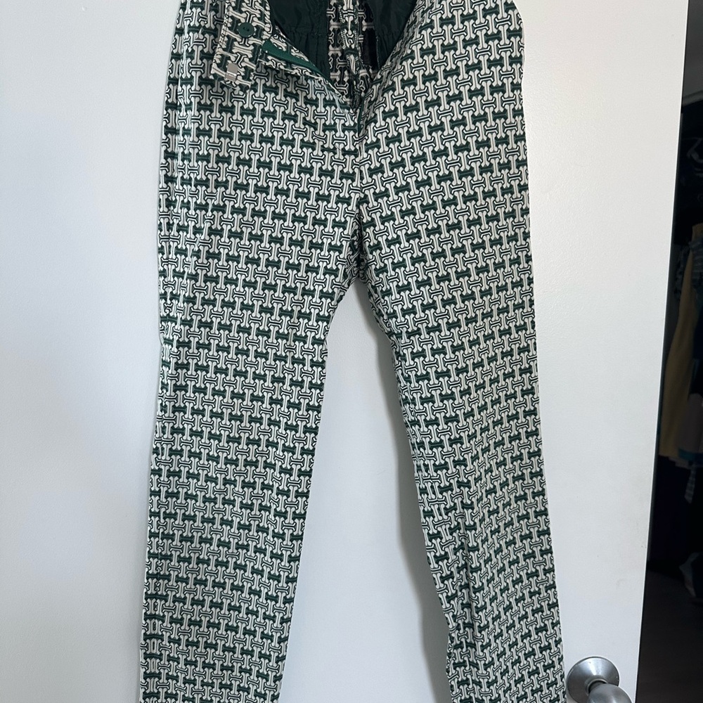 Green Patterned Karen Mullen size 4 Pants